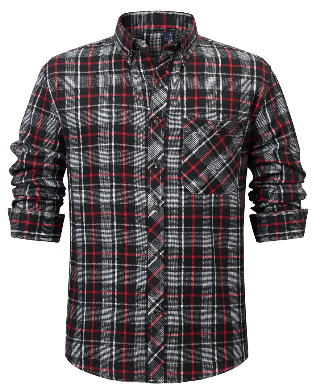 Lion Nardo Plaid Mens Flannel Shirts Long Sleeve Dress Shirts for Men Casual Button Down Big and Tall Button Up Shirt