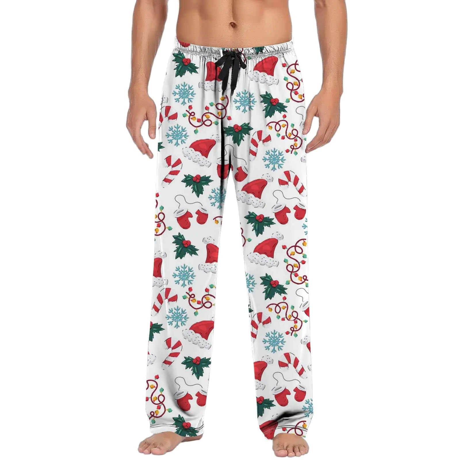 Men's Christmas Pajama Pants - Holiday Plaid Lounge Pants with Pockets