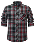 Lion Nardo Plaid Mens Flannel Shirts Long Sleeve Dress Shirts for Men Casual Button Down Big and Tall Button Up Shirt