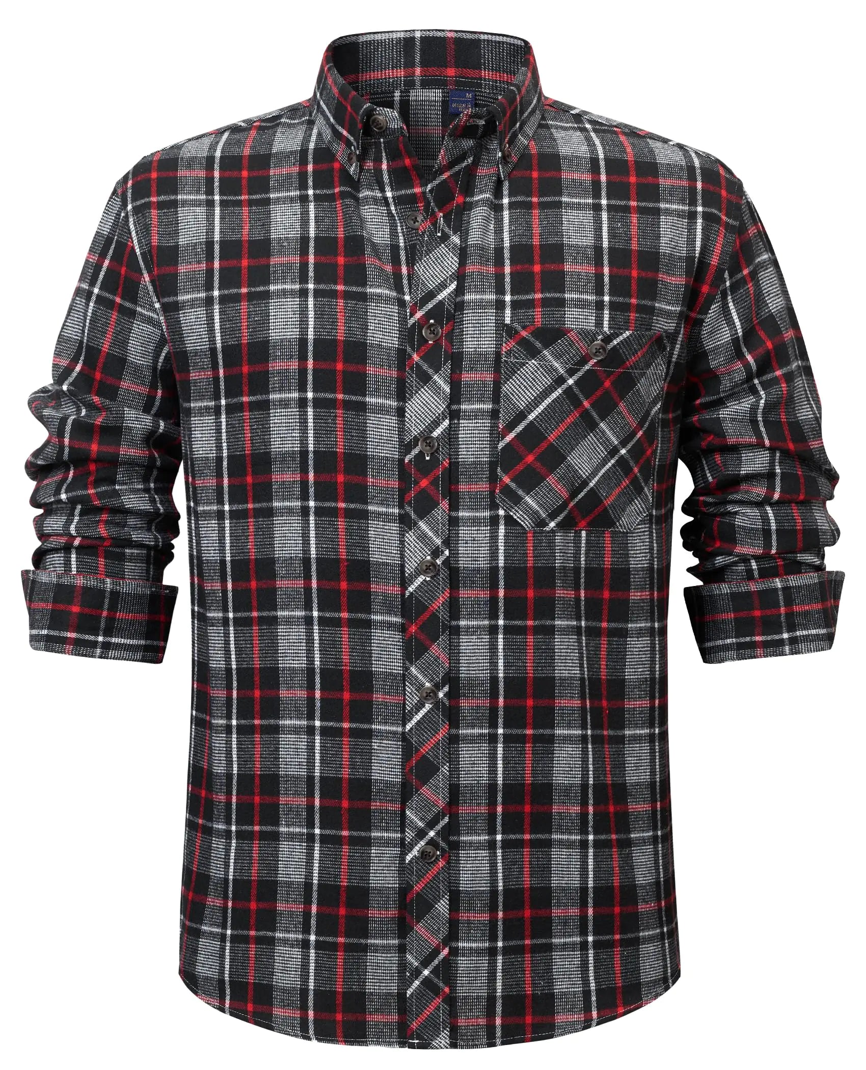 Lion Nardo Plaid Mens Flannel Shirts Long Sleeve Dress Shirts for Men Casual Button Down Big and Tall Button Up Shirt
