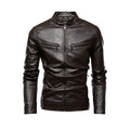 Men's Fleece-Lined PU Leather Jacket for Autumn/Winter
