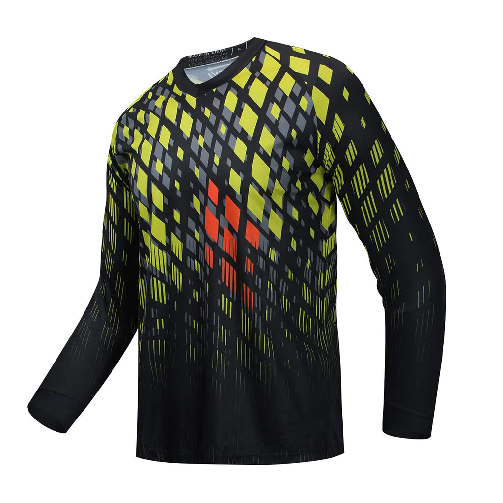 JPOJPO Cycling Jersey - Long Sleeve MTB Bike Shirt for Men | Breathable Racing Sportswear