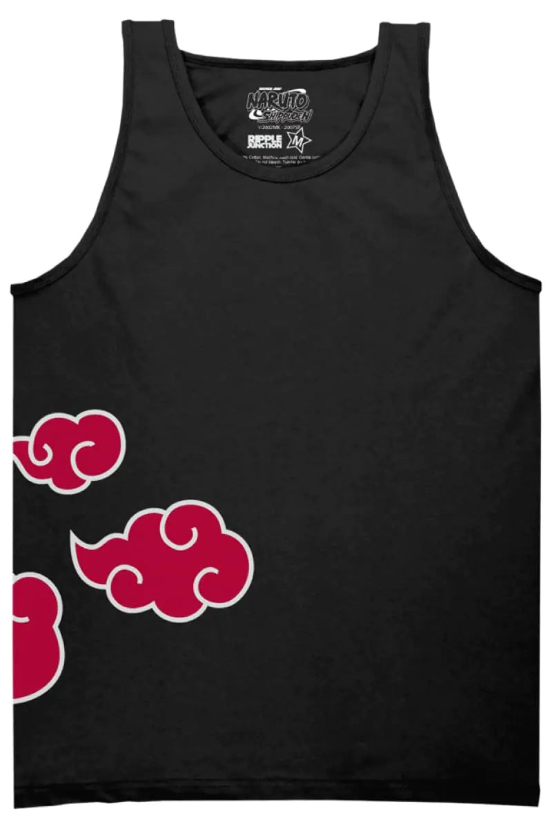 Ripple Junction Naruto Shippuden Adult Unisex Akatsuki Cloud Heavy Weight 100% Cotton Muscle Tank Large Black