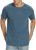 NITAGUT Mens Short Sleeve Crew Neck T-Shirts Cotton Fresh Classic Tees for Men Heather Blue XX-Large