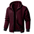 Wizoat Mens Zip Up Hoodie Full-Zip Sweatshirt Lightweight Loose Fit Hooded Jackets Red