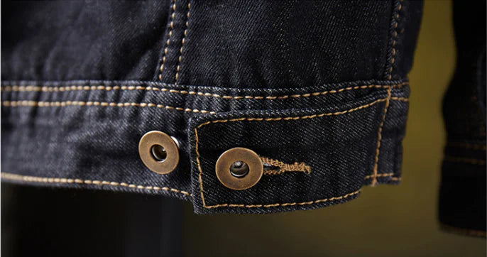 Men's Thick Fleece Lined Denim Jacket - Slim Fit Style