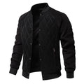 Men's Patchwork Fleece Lined Baseball Bomber Jacket - Thick Winter Coat