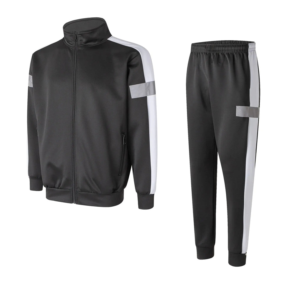 Men's 2-Piece Tracksuit - 100% Polyester Full Zip Sweatsuit with Pockets
