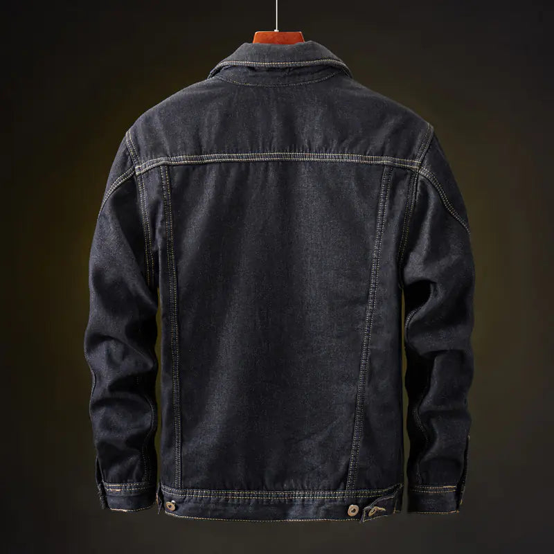 Men's Thick Fleece Lined Denim Jacket, Versatile Style