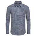 EOUOSS Mens Dress Shirts Stretch Long Sleeve Button Down Shirts Print Regular Fit Casual Busines Shirt Black Plaid-XS