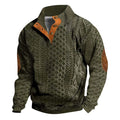 Men's Quarter Zip Pullover Sweatshirt - Casual Stand Collar Long Sleeve