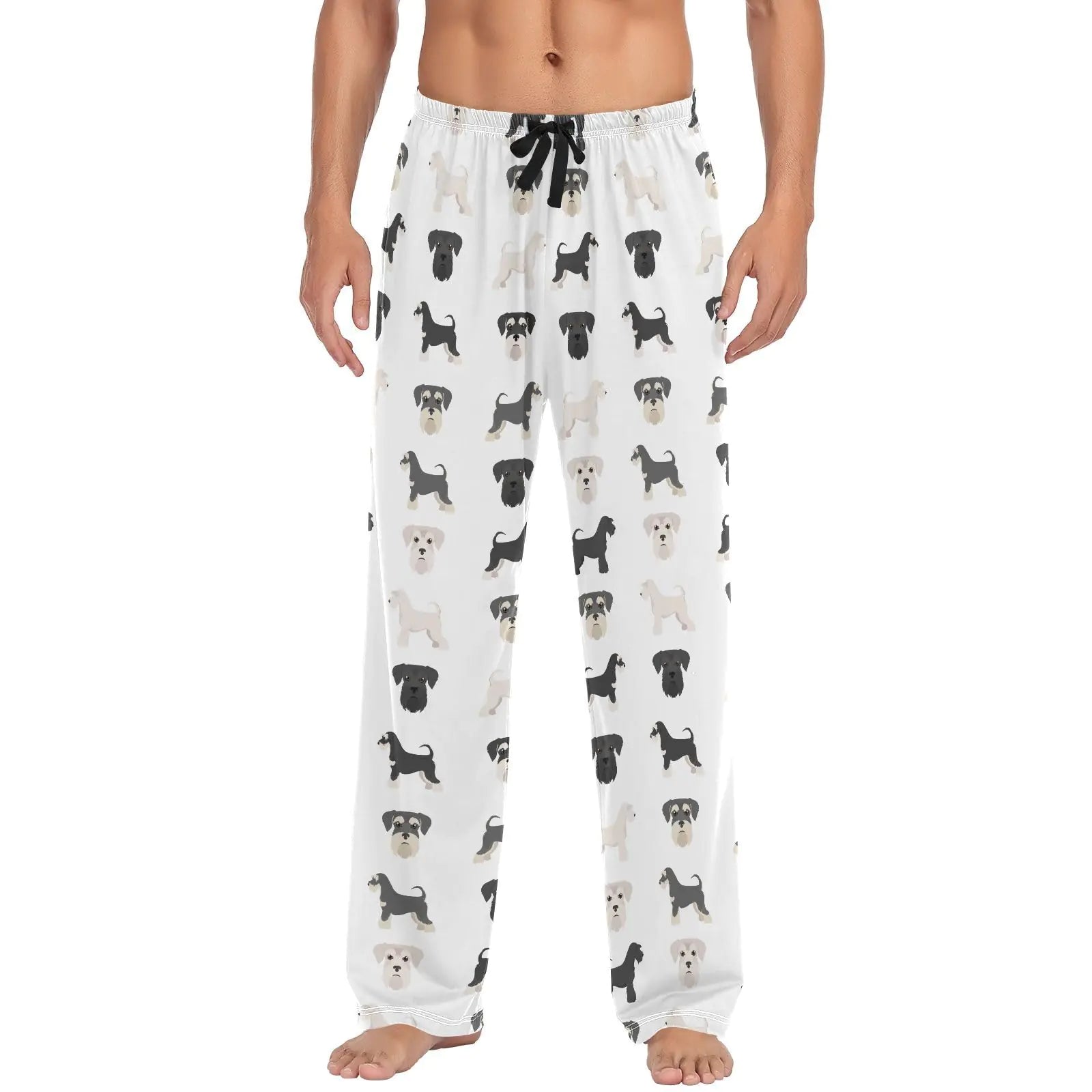 vvfelixl Mens Pajama Pants Miniature Schnauzer Mens Pajama Bottoms Sleep Lounge Pj Pants for Men With Drawstring Pockets S