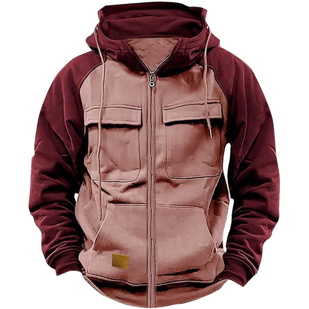 Men's Full Zip-Up Hoodie - Fleece Lined Sweatshirt with Pockets