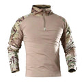 Men's Tactical Combat Shirt - Long Sleeve 1/4 Zip Military Training Shirt