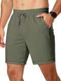 JMIERR Mens Gym Sweat Shorts Cotton 7" Running Workout Green Shorts with Pocket Soft Lounge Shorts XL
