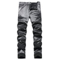 HuuPrr Mens Ripped Jeans Slim Fit Stretch Jeans Distressed Fashion Comfort Pants（530Gray black-34-