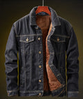 Men's Thick Fleece Lined Denim Jacket - Slim Fit Style