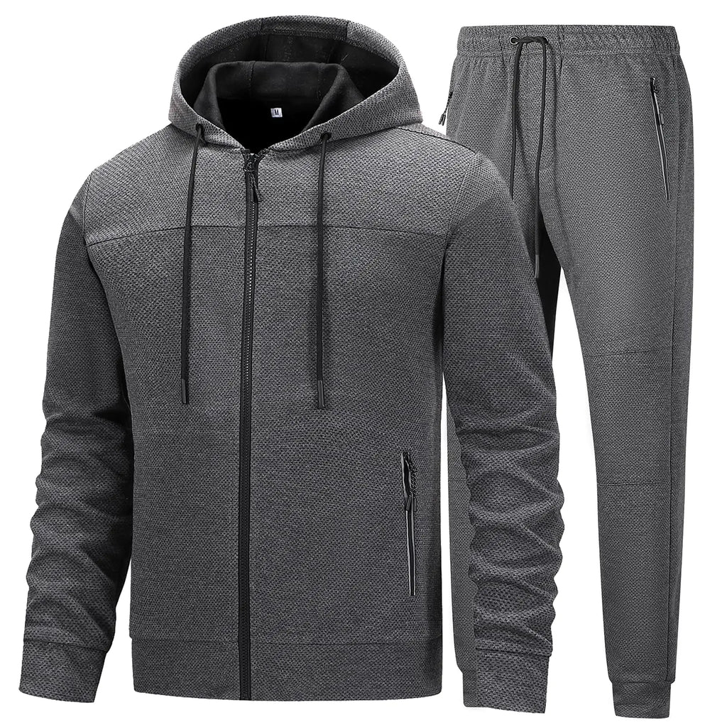 RYLY Men's 2-Piece Tracksuit - Full Zip Athletic Sweatsuit Jogging Set
