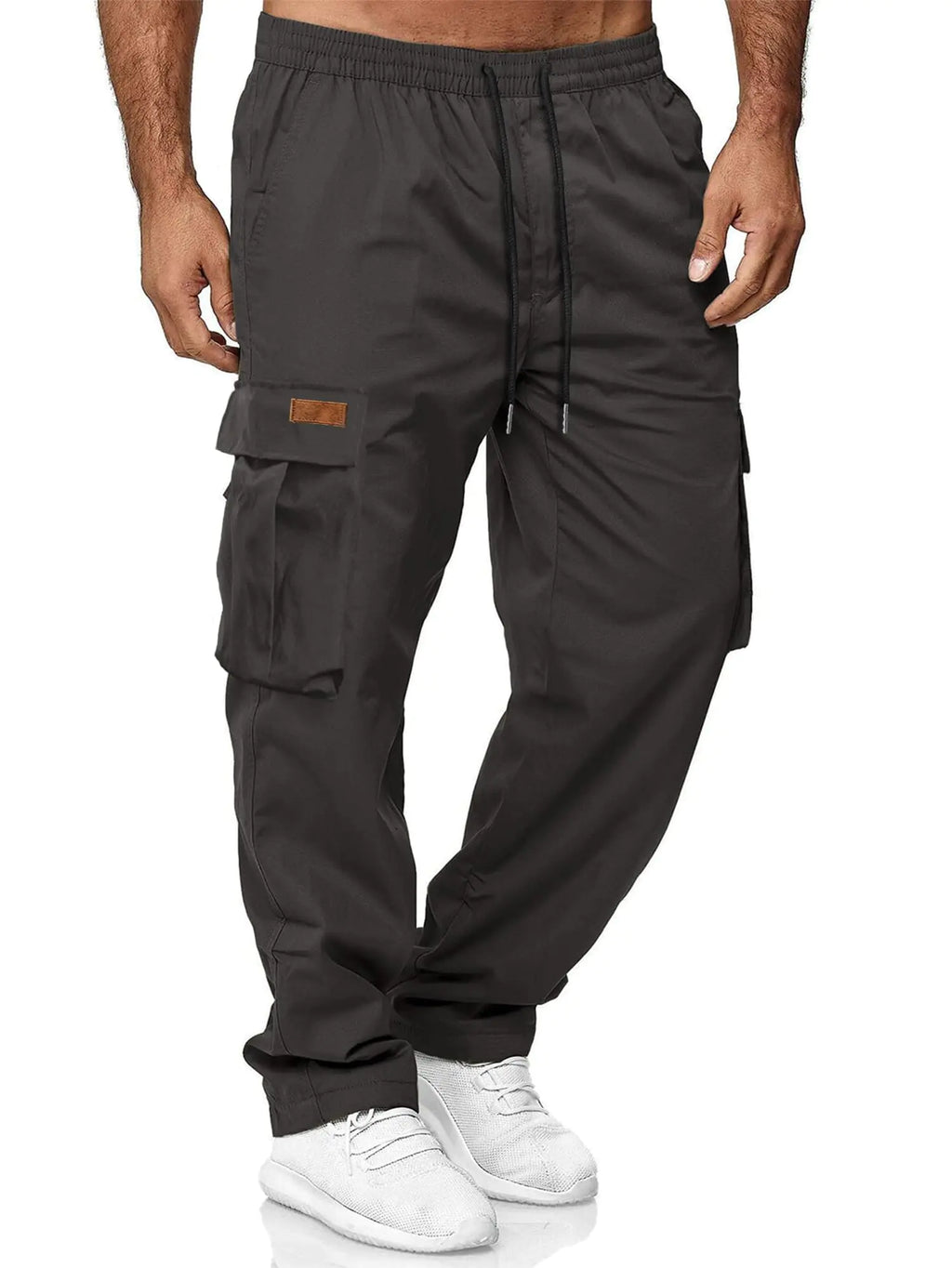Men's Casual Cargo Joggers - Tactical Sweatpants with Pockets and Drawstring