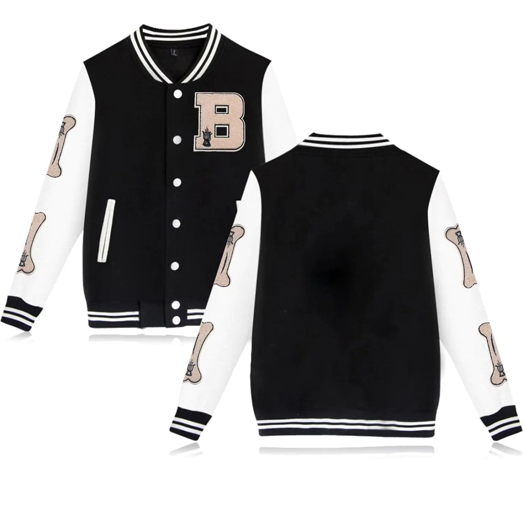 Men's Varsity Bomber Jacket - Letterman Baseball Coat with Embroidery | Slim Fit