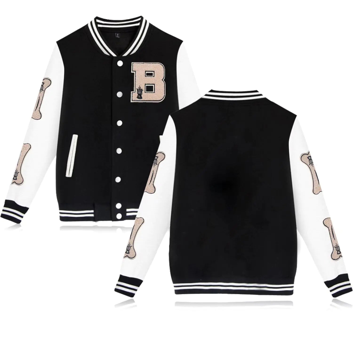 Men's Varsity Bomber Jacket - Letterman Baseball Coat with Embroidery | Slim Fit